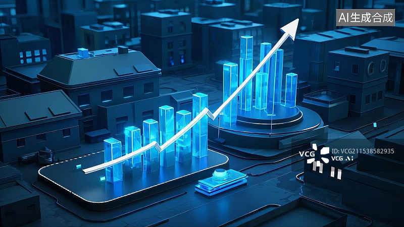 【AI数字艺术】GDP增长率，曲线图，金融投资，统计数据图片素材
