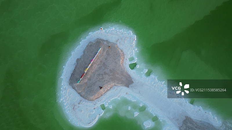 察尔汗盐湖航拍图片素材