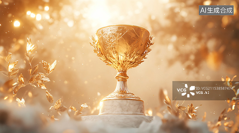 【AI数字艺术】奖杯，成就感，成绩，辉煌，表彰图片素材