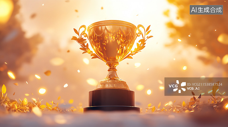 【AI数字艺术】奖杯，成就感，成绩，辉煌，表彰图片素材