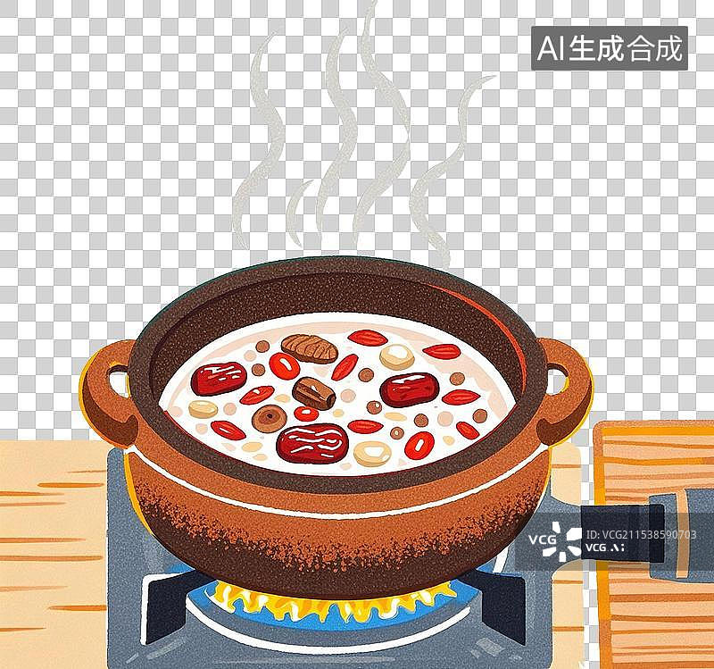 【AI数字艺术】冬日腊八粥免抠元素图片素材