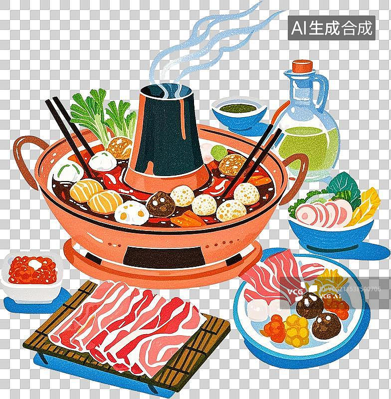 【AI数字艺术】2025年新年春节免抠火锅元素图片素材