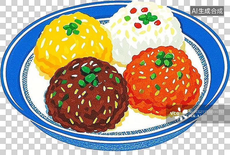 【AI数字艺术】四喜丸子免抠插画元素图片素材