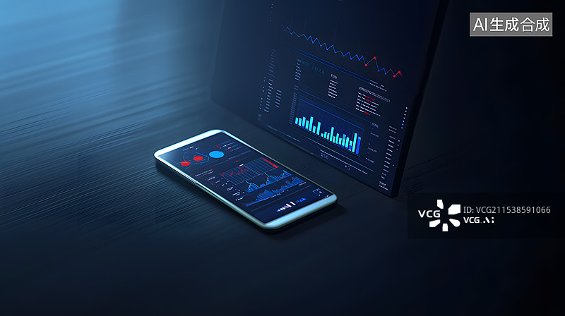 【AI数字艺术】深色背景下未来科技感的数据中心图片素材