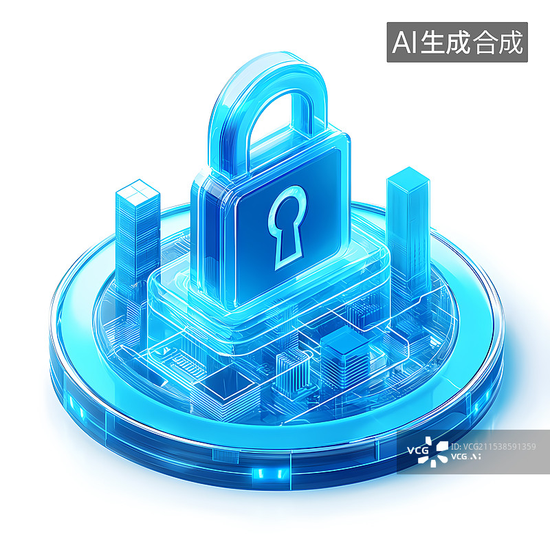 【AI数字艺术】密码锁科技图标图片素材