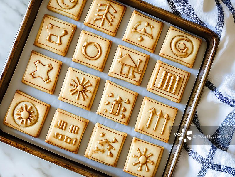 饼干的高角度视图图片素材