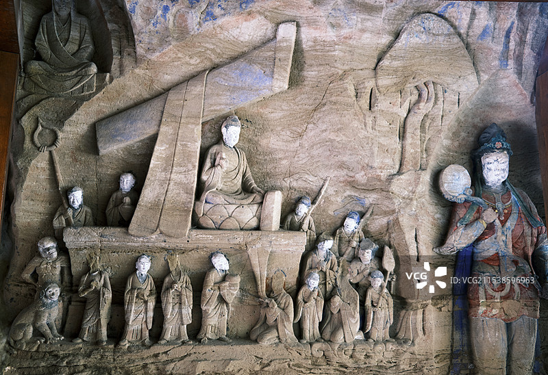 陕西延安黄陵万安禅院石窟图片素材