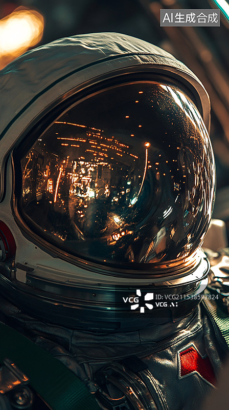【AI数字艺术】太空站中的宇航员特写图片素材