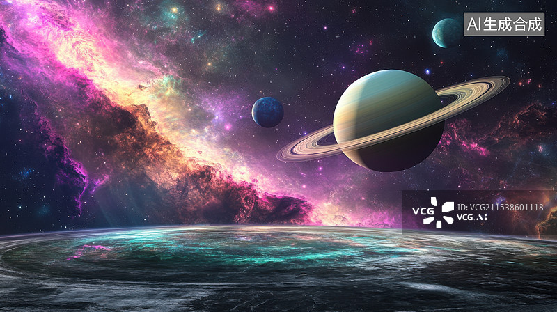 【AI数字艺术】宇宙太空星球星环图片素材