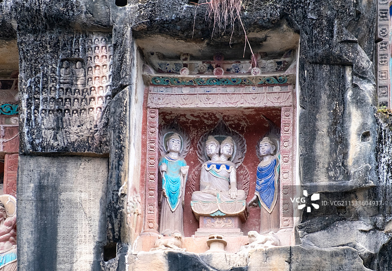 四川巴中南龛石窟图片素材