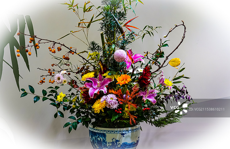 鲜花盆景 传统的插花图片素材