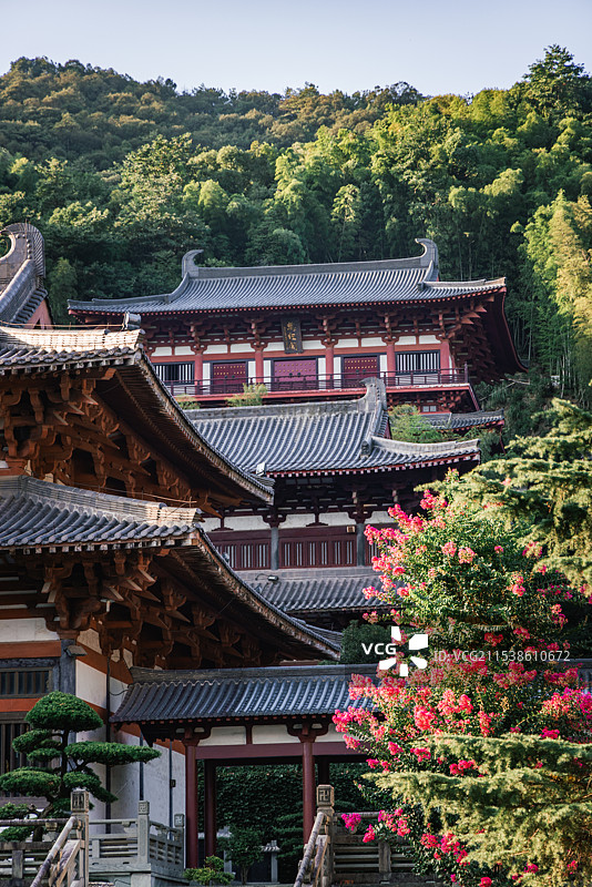 宁波香山教寺，景色宜人，建筑精美图片素材