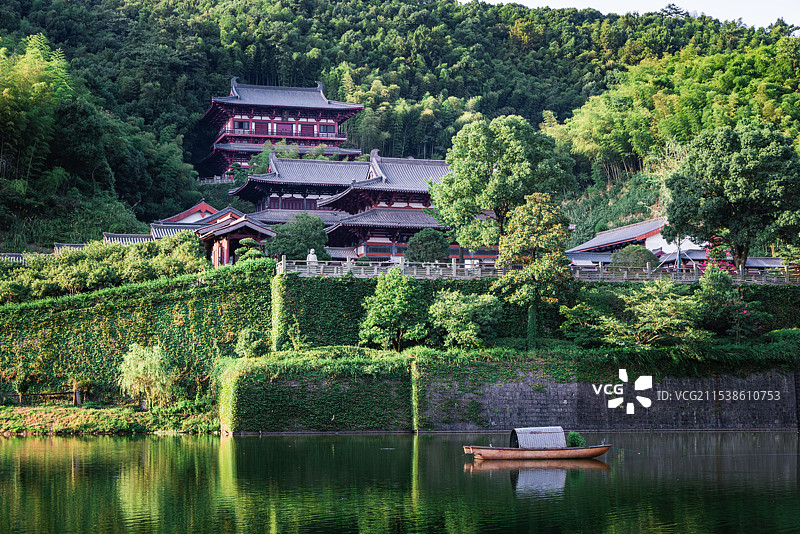 宁波香山教寺，景色宜人，建筑精美图片素材