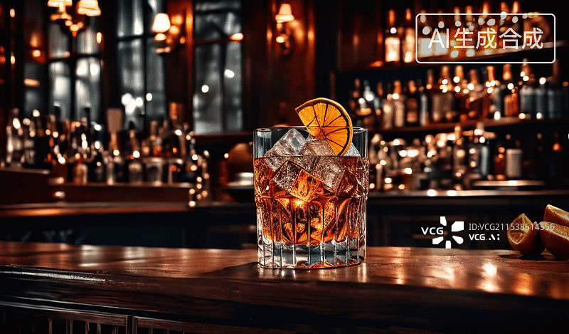 【AI数字艺术】酒吧里的威士忌图片素材