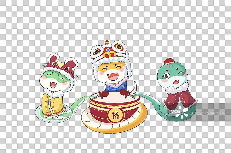 手绘可爱蛇元素图片素材