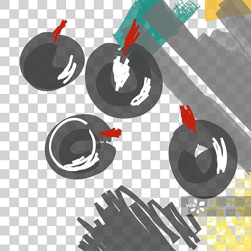 社交媒体帖子模板，抽象手绘风格图片素材