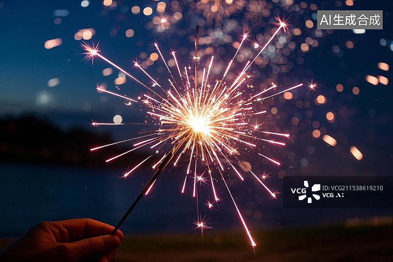【AI数字艺术】仙女棒 新年烟花绽放庆典图片素材