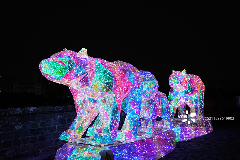 南京中华门城墙新年灯会图片素材