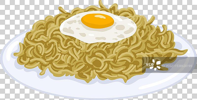 炒面图画扁平设计图片素材