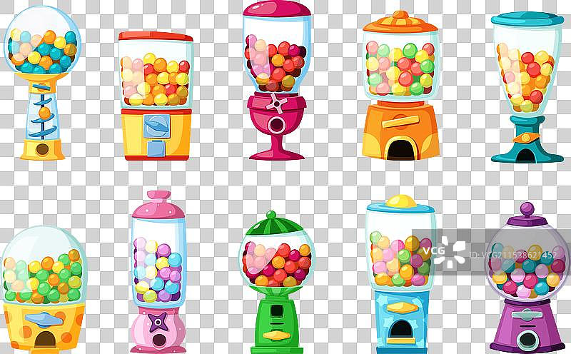 糖果自动售货机中的泡泡糖球图片素材