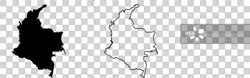哥伦比亚国家地图轮廓图图片素材