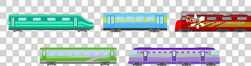 客运列车和铁路车厢图片素材