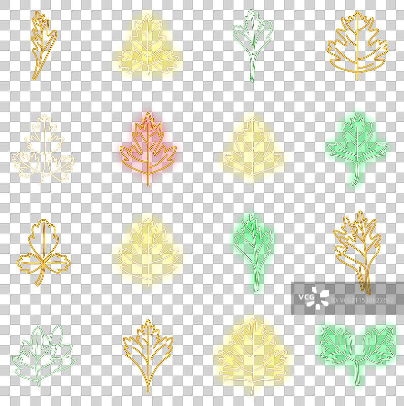 香菜图标集霓虹灯风格图片素材