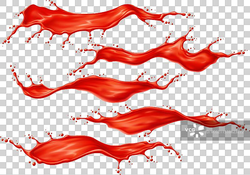 红色番茄汁或番茄酱波浪飞溅图片素材