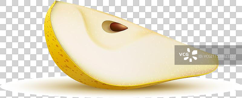 生的真实黄色梨果成熟的四分之一切片图片素材