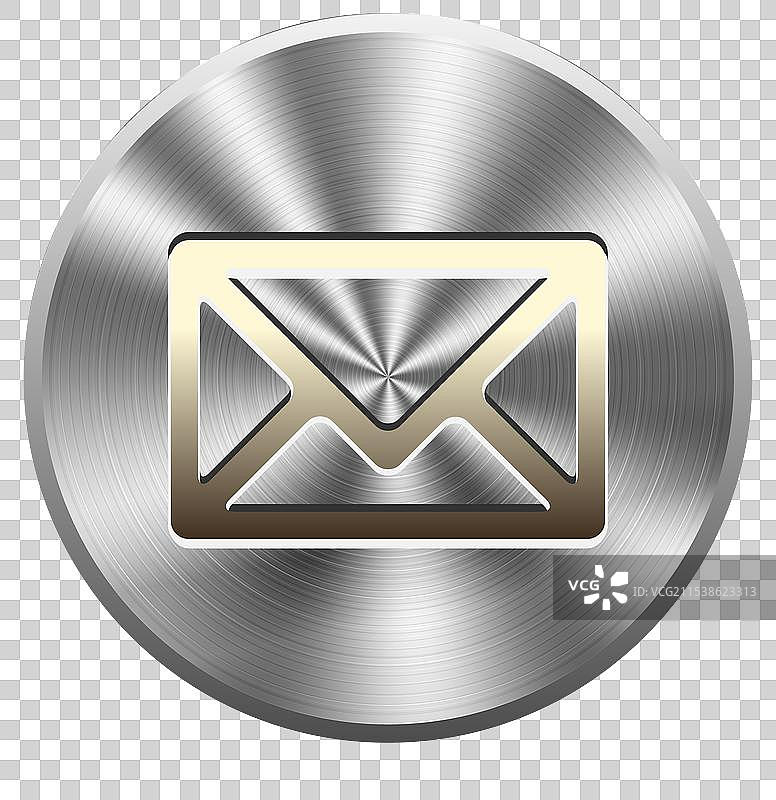 金属邮件按钮图片素材