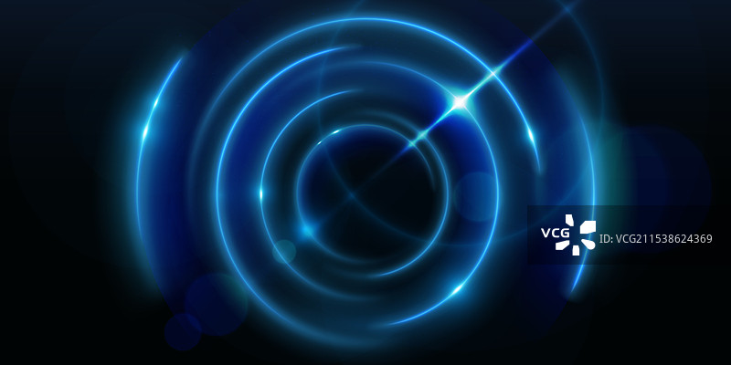 黑色背景上的霓虹光晕圆圈图片素材