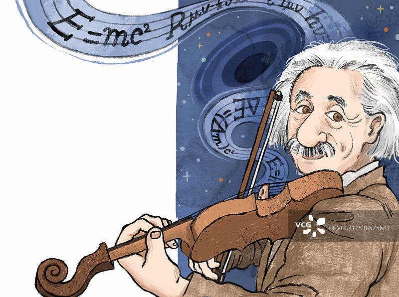 天才爱因斯坦拉小提琴宇宙黑洞背景图片素材