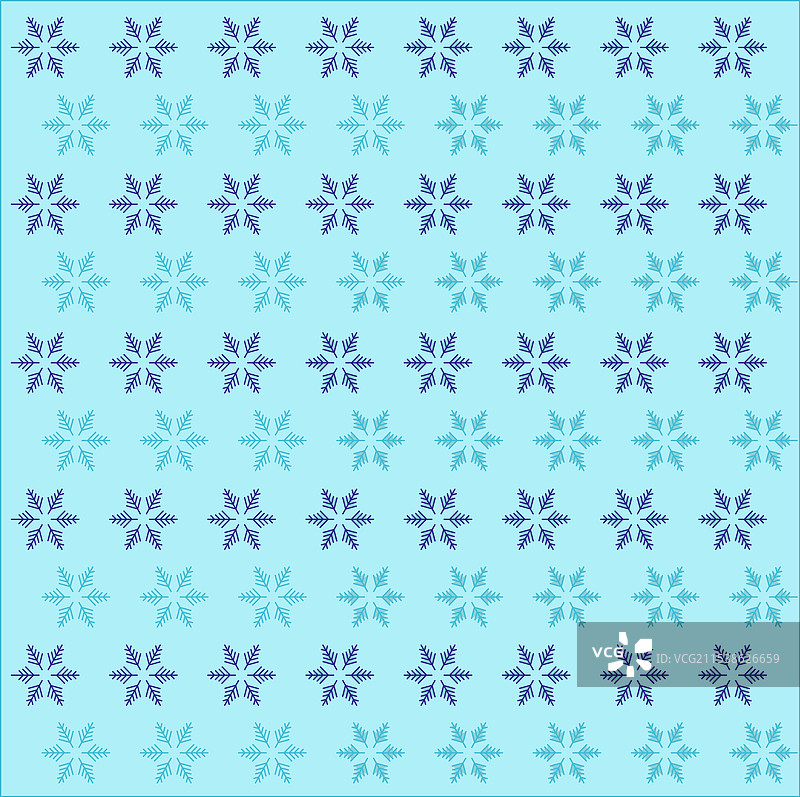 蓝色冬季雪花设计图案墙面艺术图片素材
