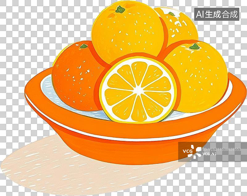 【AI数字艺术】桔子免抠插画元素图片素材