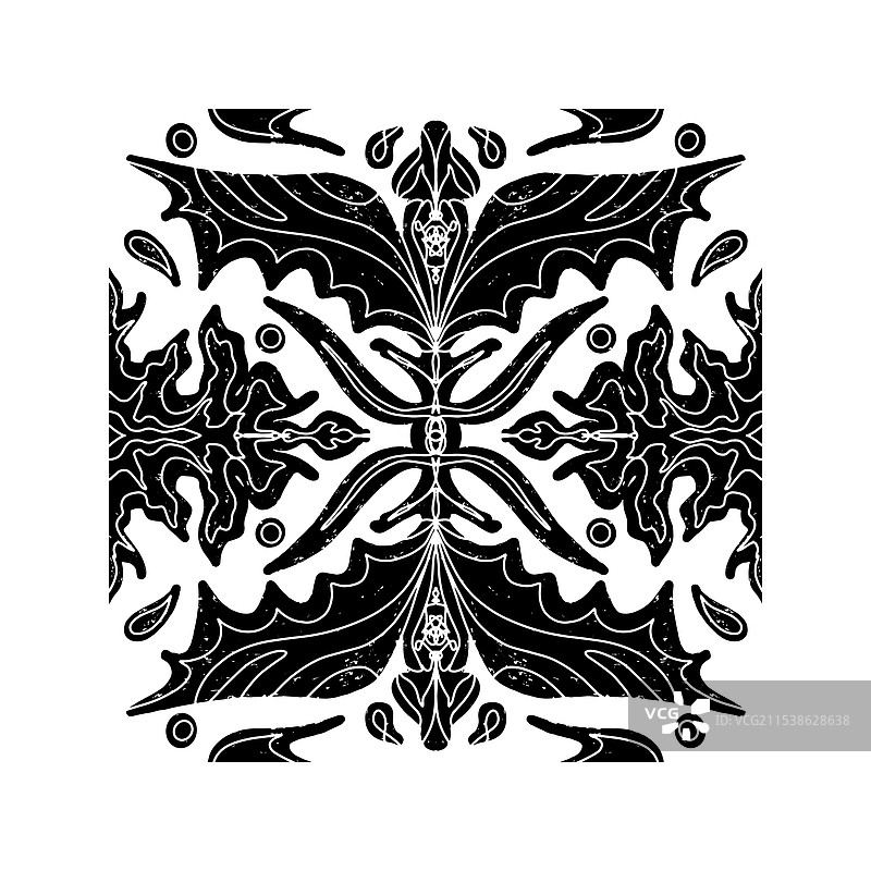 复杂的黑色对称图案图片素材