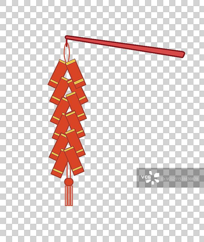 红色鞭炮串新年喜庆元素图片素材