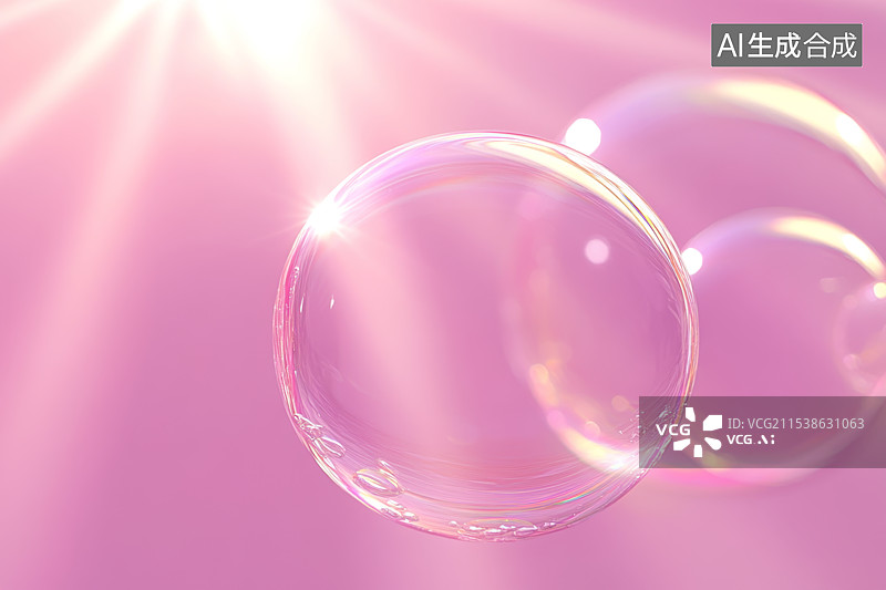 【AI数字艺术】粉色气泡背景图片素材