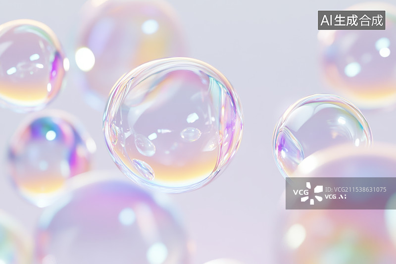 【AI数字艺术】粉色气泡背景图片素材