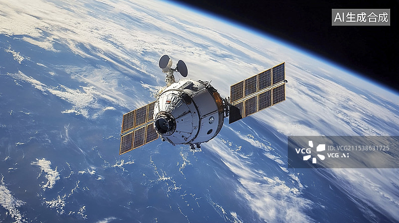【AI数字艺术】航天科技主题海报——人造卫星图片素材