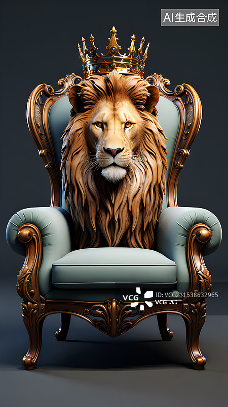 【AI数字艺术】狮子头皮革沙发图片素材