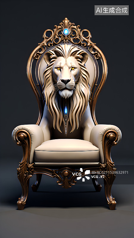 【AI数字艺术】狮子头皮革沙发图片素材