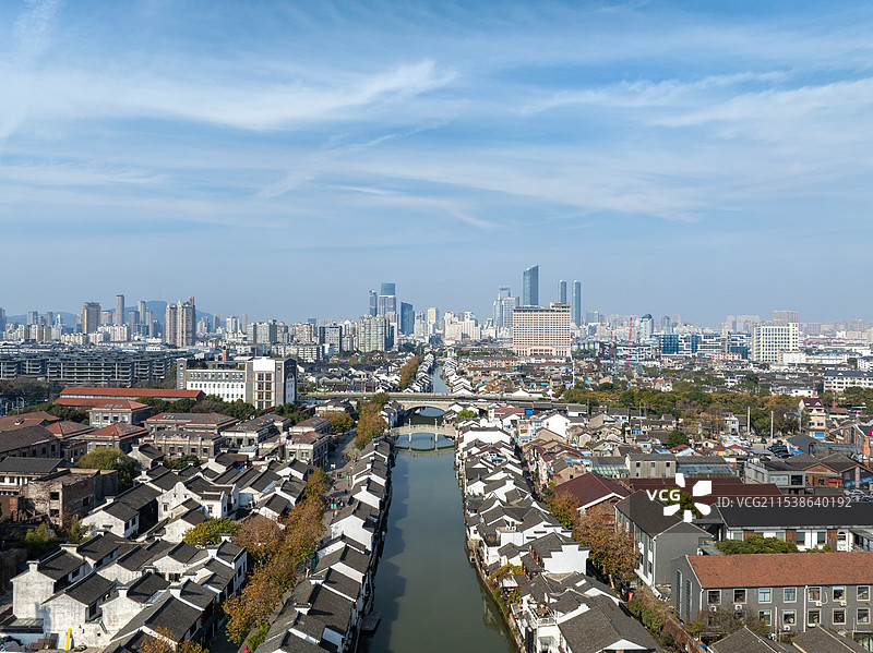 江南水乡无锡市南长街清名桥古运河风景区图片素材