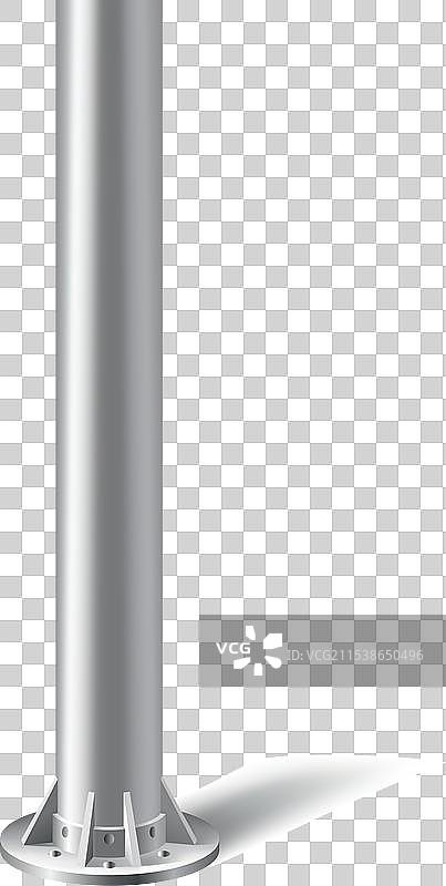 金属柱子钢管固定在平底座上图片素材
