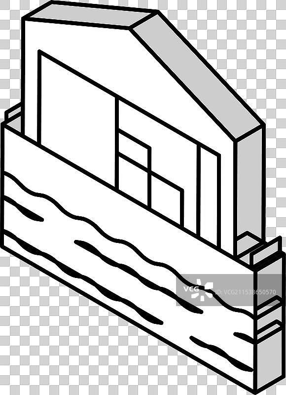 仓库港口等距图标图片素材