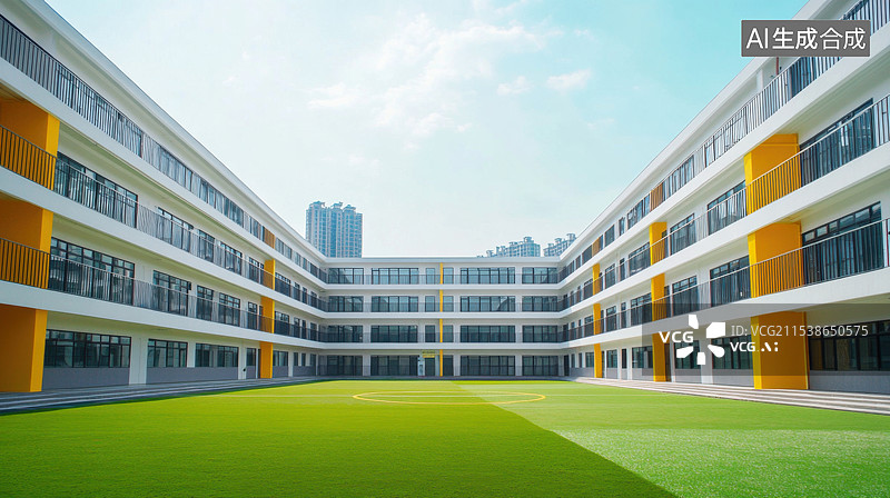 【AI数字艺术】中小学学校教学楼图片素材