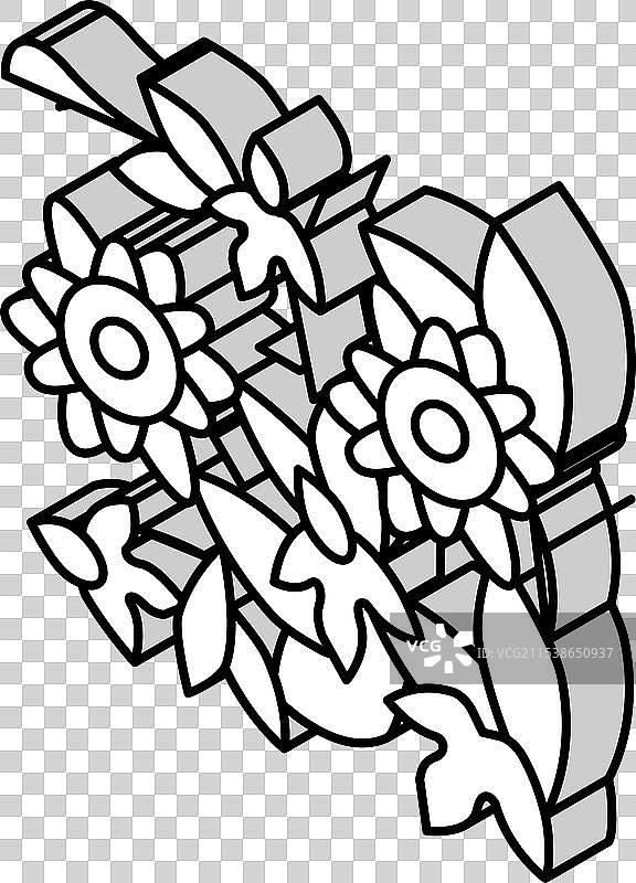 西番莲花藤等距图标图片素材