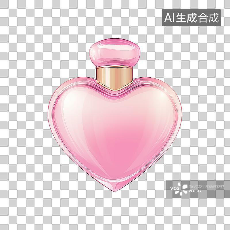 【AI数字艺术】插画风格情人节香水元素图片素材