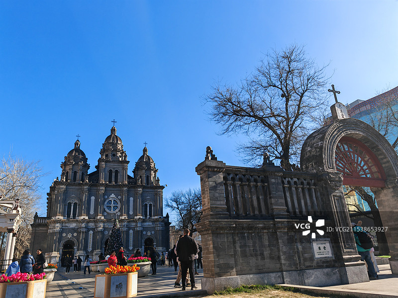 冬日的王府井教堂图片素材