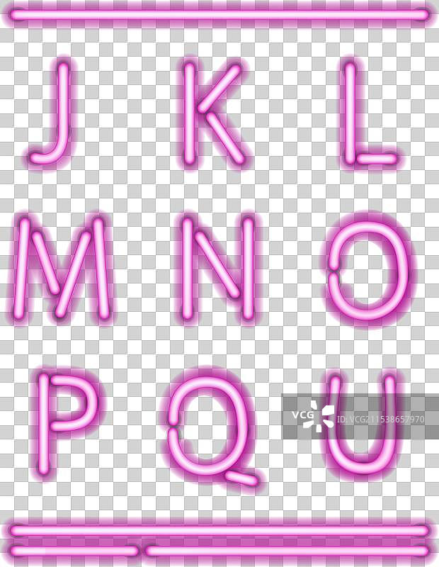 逼真的霓虹字母 2图片素材