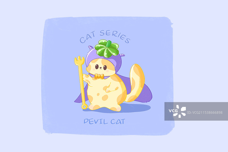 水彩系列|恶魔猫咪图片素材